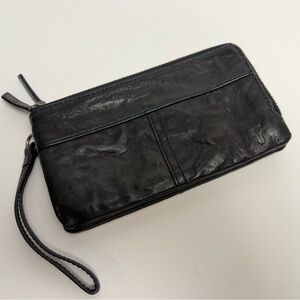 Frye Black Leather Wristlet